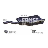 ERNST 283090 Endschalld&auml;mpfer f&uuml;r BMW 3er E46 Cabrio 318Ci N42 N46 bis 02.2005 18107509318