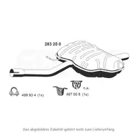 ERNST 283250 Rear Muffler for BMW 3 Series E46 Compact 316ti 318ti N40/42/45/46 18107507800