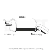 ERNST 305082 Endschalld&auml;mpfer Auspuff Endtopf f&uuml;r FORD Galaxy WGR 2.8 V6 204 PS AYL