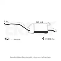 ERNST 305112 Endschalld&auml;mpfer f&uuml;r FORD Mondeo 4 MK4 Galaxy S-Max WA6 1.6 Ti 2.0