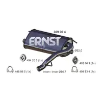 ERNST 309004 Endschalld&auml;mpfer Auspuff Endtopf f&uuml;r FORD Kuga 1 MK1 2.5 2.0 TDCi