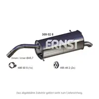 ERNST 309028 Rear Muffler for FORD Ecosport 1.0 EcoBoost 125/140 hp 1879623