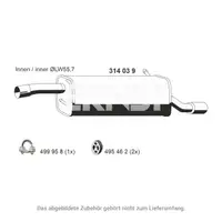 ERNST 314039 Endschalld&auml;mpfer Auspuff Endtopf f&uuml;r FORD Fiesta 5 MK5 ST150 ab 12.2005