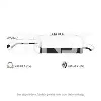 ERNST 314084 Endschalld&auml;mpfer f&uuml;r FORD Fiesta 6 MK6 1.25 bis 02.2015 1.4 / LPG 60/82/97 PS