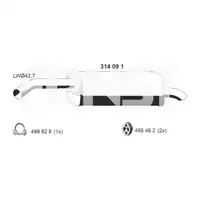 ERNST 314091 Endschalld&auml;mpfer f&uuml;r FORD Fiesta 6 MK6 1.4/1.5/1.6 TDCi 68/70/75/90/95 PS