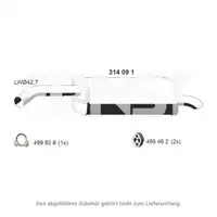 ERNST 314091 Rear Muffler for FORD Fiesta 6 MK6 1.4/1.5/1.6 TDCi 68/70/75/90/95 hp