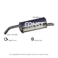 ERNST 314190 Rear Muffler for FORD B-Max (JK) 1.0 EcoBoost up to September 2017 1778556