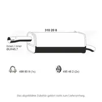 ERNST 310208 Endschalld&auml;mpfer f&uuml;r FORD Fiesta 5 MK5 1.4 TDCi bis 11.2005 MAZDA 2 DY 1.4 CD
