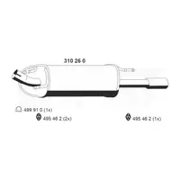 ERNST 310260 Endschalld&auml;mpfer Auspuff f&uuml;r FORD Puma EC 1.6/1.7 16V 103/125 PS bis 11.2001