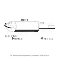ERNST 310260 Endschalld&auml;mpfer Auspuff f&uuml;r FORD Puma EC 1.6/1.7 16V 103/125 PS bis 11.2001