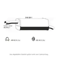 ERNST 310291 Endschalld&auml;mpfer Auspuff f&uuml;r FORD Fiesta 5 1.25 16V 1.3 1.4 16V ab 12.2005