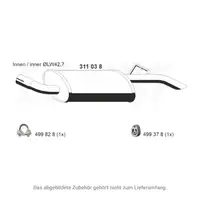 ERNST 311038 Endschalld&auml;mpfer Auspuff f&uuml;r FORD Fiesta 3 1.1 1.3 Cat 50/60 PS bis 08.1996