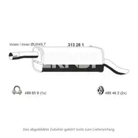 ERNST 313261 Endschalld&auml;mpfer Auspuff Endtopf f&uuml;r FORD Fusion (JU_) 1.4 TDCi 68 PS