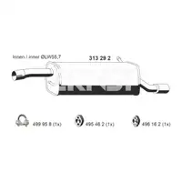 ERNST 313292 Endschalld&auml;mpfer Auspuff Endtopf f&uuml;r FORD Fiesta 5 MK5 ST150 bis 11.2005