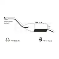 ERNST 344104 Endschalld&auml;mpfer f&uuml;r FORD Mondeo 3 MK3 Turnier 1.8 16V 110/125 PS ab 11.2000