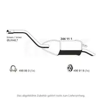 ERNST 344111 Endschalld&auml;mpfer f&uuml;r FORD Mondeo 3 MK3 Turnier 2.0 16V 146 PS ab 11.2000