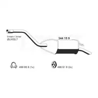 ERNST 344159 Endschalld&auml;mpfer f&uuml;r FORD Mondeo 3 Turnier 2.0 16V DI/TDDi/TDCi 11.00-02.2007