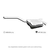 ERNST 351140 Endschalld&auml;mpfer f&uuml;r MERCEDES C-Klasse W202 S202 C200 C230 M111 2024900315