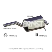ERNST 352116 Endschalld&auml;mpfer f&uuml;r MERCEDES C-Klasse W203 S203 C240 C320 M112 2034901721