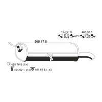 ERNST 505178 Endschalld&auml;mpfer Auspuff f&uuml;r CITROEN C4 I PEUGEOT 307 1.4 1.6 16V bis 05.2008