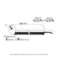 ERNST 505178 Endschalld&auml;mpfer Auspuff f&uuml;r CITROEN C4 I PEUGEOT 307 1.4 1.6 16V bis 05.2008