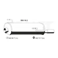 ERNST 505192 Endschalld&auml;mpfer Auspuff Endtopf f&uuml;r PEUGEOT 206 / CC 2.0 S16 135/136 PS