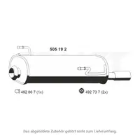 ERNST 505192 Endschalld&auml;mpfer Auspuff Endtopf f&uuml;r PEUGEOT 206 / CC 2.0 S16 135/136 PS