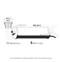 ERNST 505208 Endschalld&auml;mpfer Auspuff f&uuml;r PEUGEOT 206 1.4 HDi eco 70 bis 10.2003 1.9D