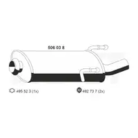 ERNST 506038 Endschalld&auml;mpfer Auspuff f&uuml;r PEUGEOT 406 2.0 16V 132/135/136 PS 1726.AQ