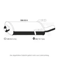 ERNST 506038 Endschalld&auml;mpfer Auspuff f&uuml;r PEUGEOT 406 2.0 16V 132/135/136 PS 1726.AQ