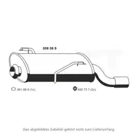 ERNST 506069 Endschalld&auml;mpfer Auspuff Endtopf f&uuml;r PEUGEOT 206 / CC 1.6 HDi 109 PS