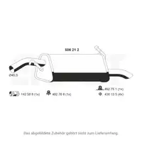 ERNST 506212 Endschalld&auml;mpfer f&uuml;r PEUGEOT 207 / 207+ 1.4 HDi 68 PS 03.2006-04.2008 1730.83