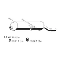 ERNST 500210 Endschalld&auml;mpfer Auspuff Endtopf f&uuml;r PEUGEOT 306 Cabrio 1.6 1.8 89/101 PS