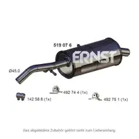 ERNST 519076 Endschalld&auml;mpfer f&uuml;r CITROEN C2 C3 I / Pluriel 1.4 HDi 68 PS bis 12.2005