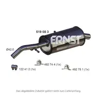 ERNST 519083 Endschalld&auml;mpfer f&uuml;r CITROEN C2 C3 I / Pluriel 1.4 HDi 68 PS ab 12.2005