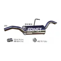 ERNST 512008 Endschalld&auml;mpfer Auspuff f&uuml;r PSA Evason Jumpy 1 806 Expert 2.0 16V 1.9D