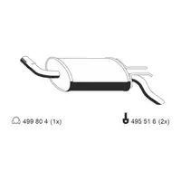ERNST 520003 Endschalld&auml;mpfer Auspuff Endtopf f&uuml;r RENAULT Twingo 1 1.2 54/55/58 PS