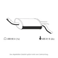 ERNST 520003 Endschalld&auml;mpfer Auspuff Endtopf f&uuml;r RENAULT Twingo 1 1.2 54/55/58 PS