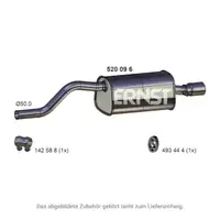 ERNST 520096 Endschalld&auml;mpfer f&uuml;r RENAULT Twingo 2 1.2 TCe/Turbo 1.5 dCi Wind 1.2 / TCe
