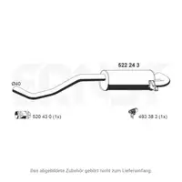 ERNST 522243 Endschalld&auml;mpfer f&uuml;r RENAULT Clio 3 Grand / Modus 1.2 16V 65-78 PS 8200385653