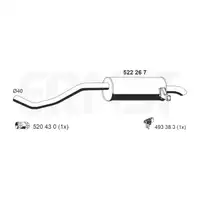 ERNST 522267 Endschalld&auml;mpfer f&uuml;r RENAULT Clio 3 Grand / Modus 1.4/1.6 16V 88/98/112 PS