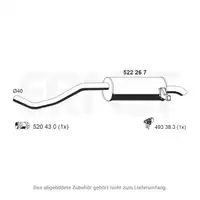 ERNST 522267 Endschalld&auml;mpfer f&uuml;r RENAULT Clio 3 Grand / Modus 1.4/1.6 16V 88/98/112 PS