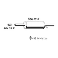 ERNST 536028 Endschalld&auml;mpfer Auspuff f&uuml;r DACIA Logan (LS_) 1.4 1.6 75/87 PS 6001547676