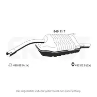 ERNST 540117 Endschalld&auml;mpfer f&uuml;r ALFA ROMEO 147 (937_) 1.6/2.0 16V T.SPARK 105/120/150 PS