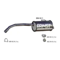 ERNST 550031 Schalld&auml;mpfer Endschalld&auml;mpfer f&uuml;r FORD KA 2 RU8 FIAT 500 312 Panda 169 1.2