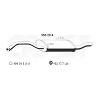ERNST 550284 Endschalld&auml;mpfer f&uuml;r PSA Evasion 806 FIAT Ulysse LANCIA Zeta 2.0 16V