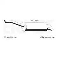 ERNST 551038 Endschalld&auml;mpfer Auspuff f&uuml;r FIAT Doblo (119_, 223_) 1.6 16V 1.9D bis 12.2005