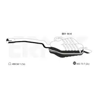 ERNST 551144 Endschalld&auml;mpfer Auspuff f&uuml;r FIAT Ulysse LANCIA Phedra (179_) 2.0 136 PS