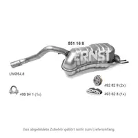 ERNST 551168 Rear Muffler for FIAT Doblo (263_) and OPEL Combo (X12) 1.4 120 hp
