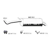 ERNST 645102 Endschalld&auml;mpfer f&uuml;r VW Polo 4 SEAT Ibiza 3 SKODA Fabia 1 1.9 SDI/TDI
